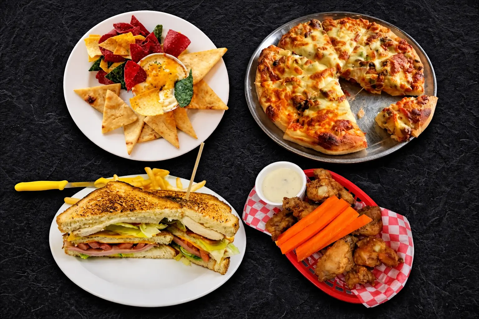 VP Restaurant and Bar signature dishes — wings, steaks, and pub fare in Saskatoon